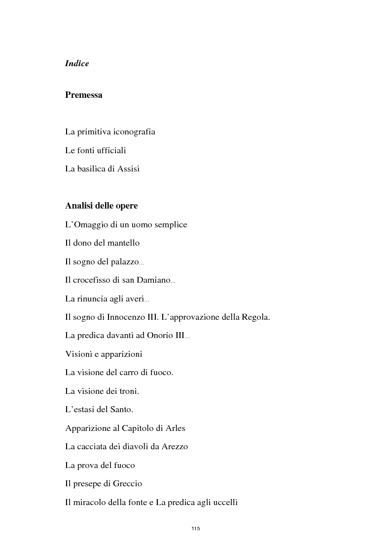 Indice della tesi: Giotto e Bonaventura a confronto., Pagina 1