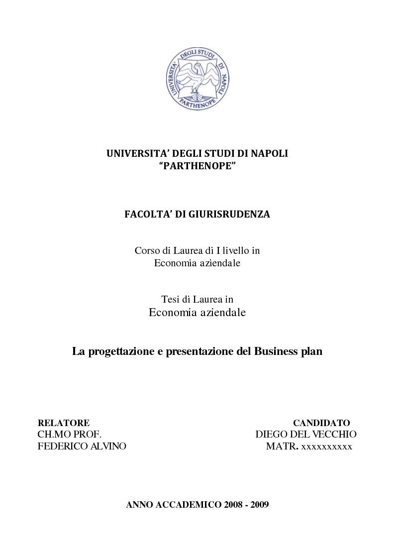 Business plan tesina di economia aziendale 06 picture