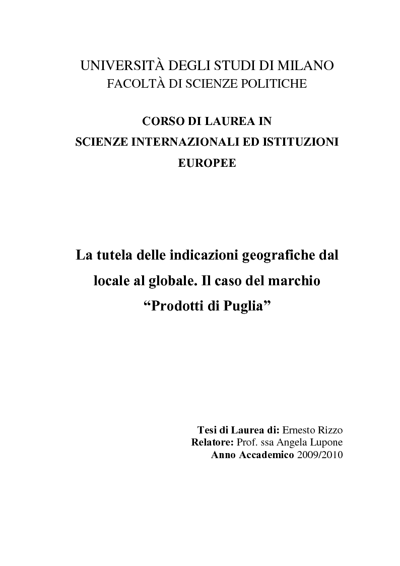 Scienze Internazionali E Istituzioni Europee Sie