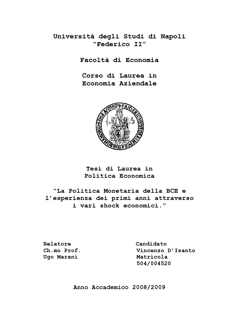 Universita Degli Studi Di Napoli Federico Ii Facolta Di Economia