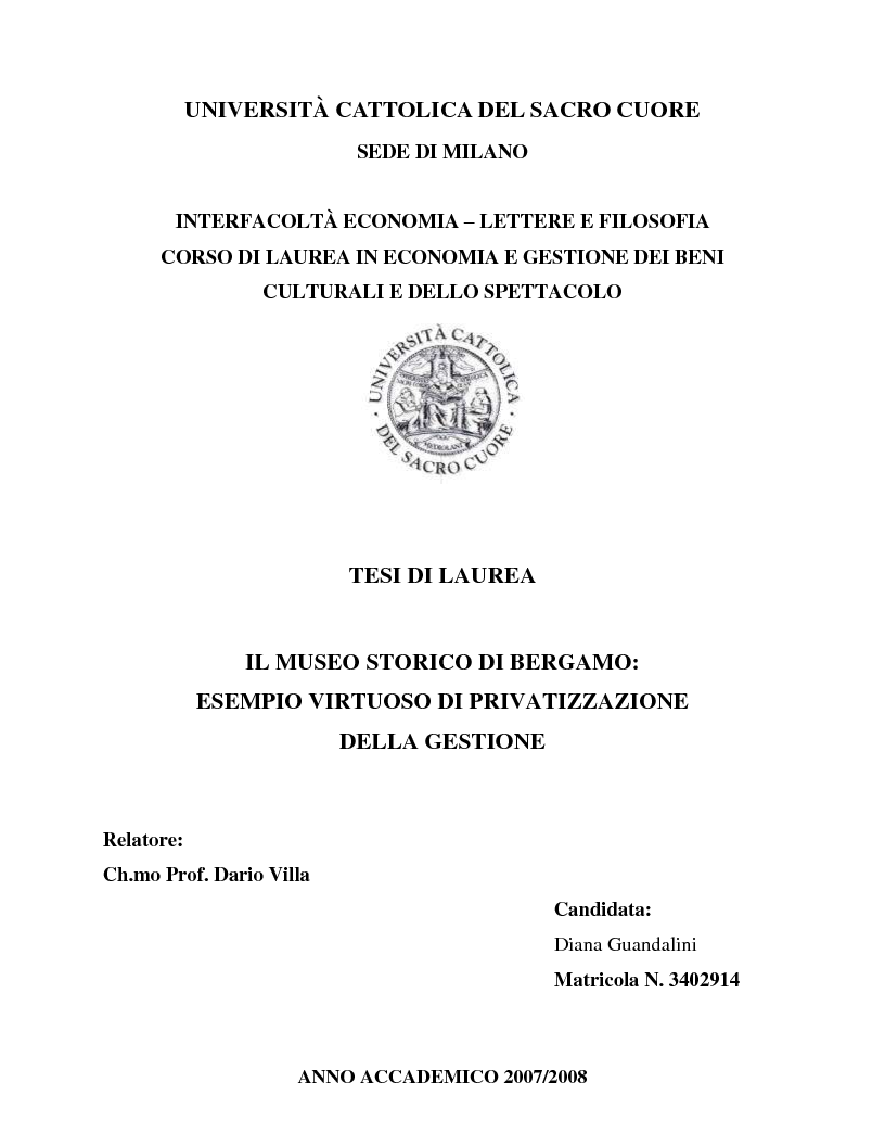 Esempio schema tesi di laurea