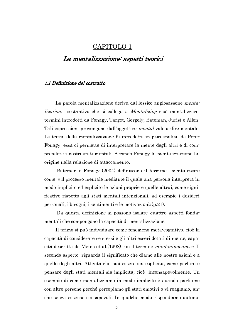 Anteprima della tesi: L'impatto del maltrattamento sulla capacit&agrave; di mentalizzazione, Pagina 4
