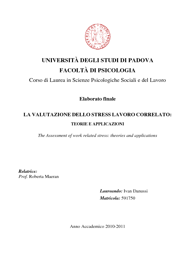 Scienze Psicologiche Sociali E Del Lavoro Padova