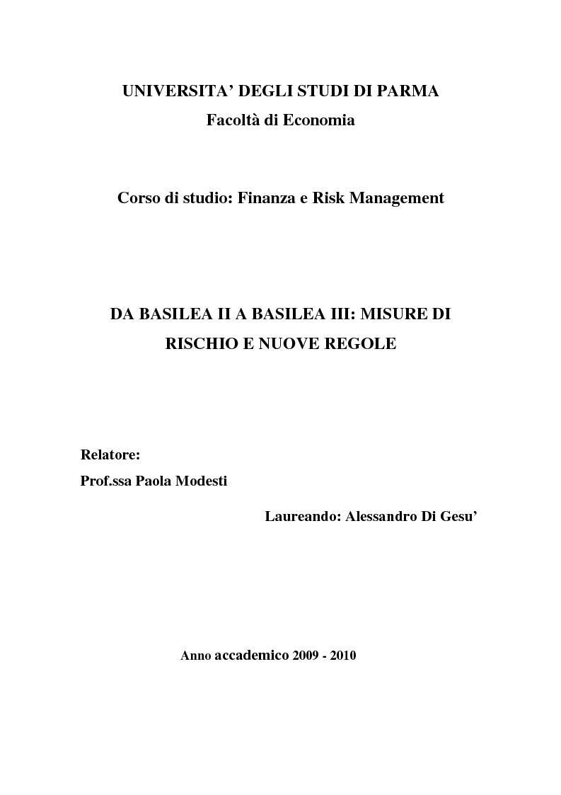 Università Degli Studi Di Parma Economia