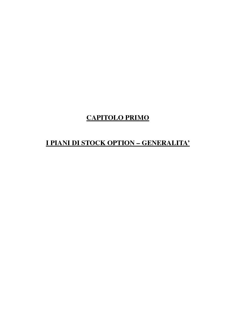 Tesi di laurea stock options