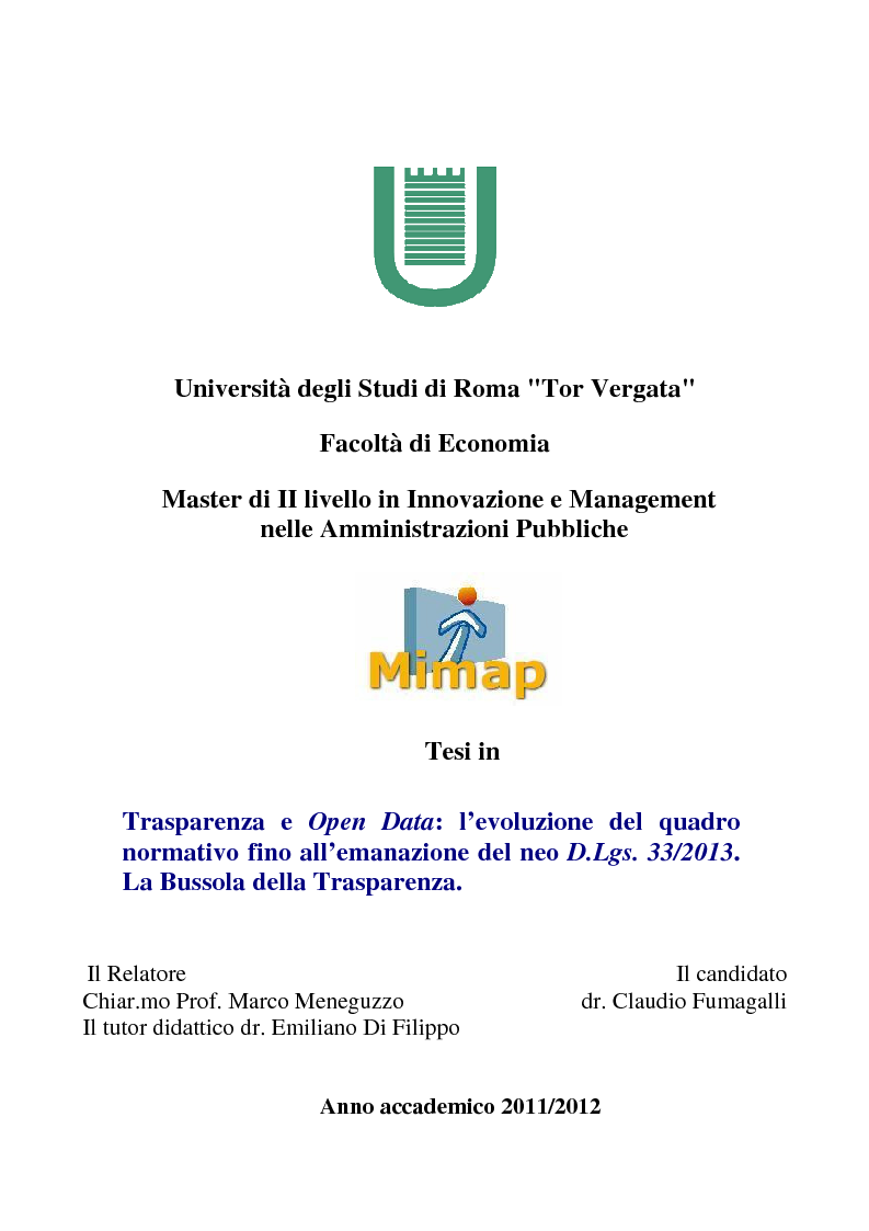 Facoltà Di Economia Università Di Roma Tor Vergata