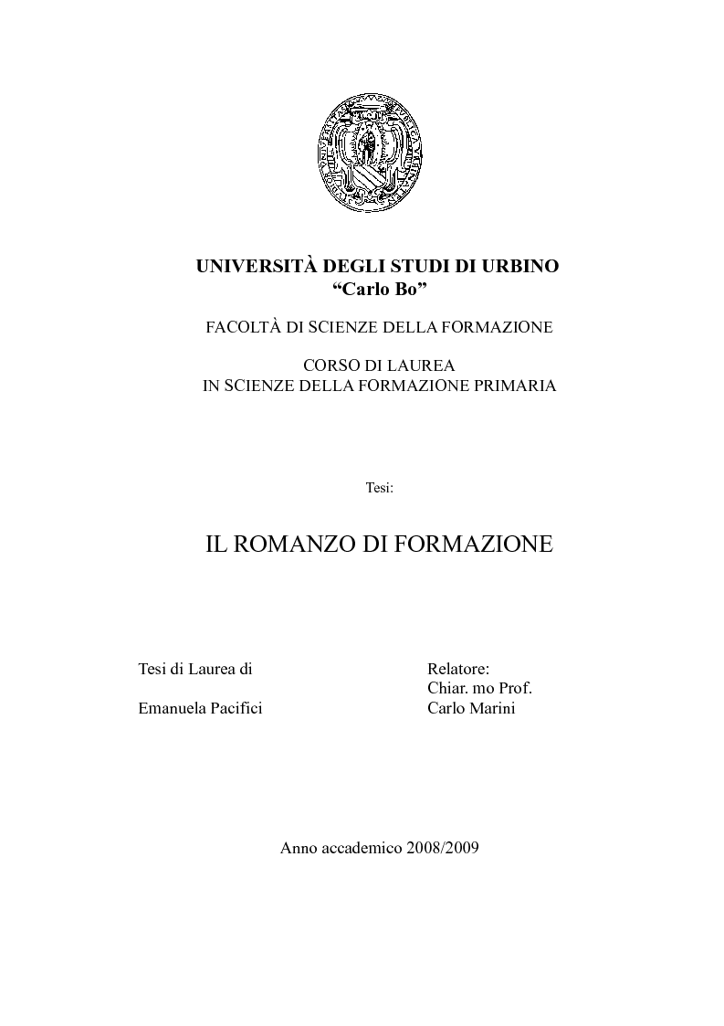 Tesi Scienze Della Formazione Primaria Unifi