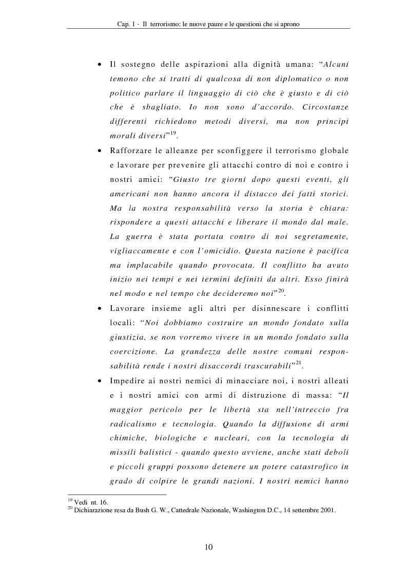 Anteprima della tesi: La compressione dei diritti costituzionali in ragione della lotta al terrorismo: il caso americano, Pagina 10
