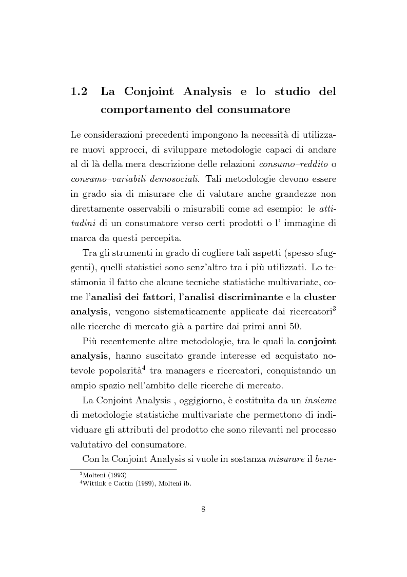 Anteprima della tesi: La Conjoint Analysis nelle ricerche di marketing, Pagina 4