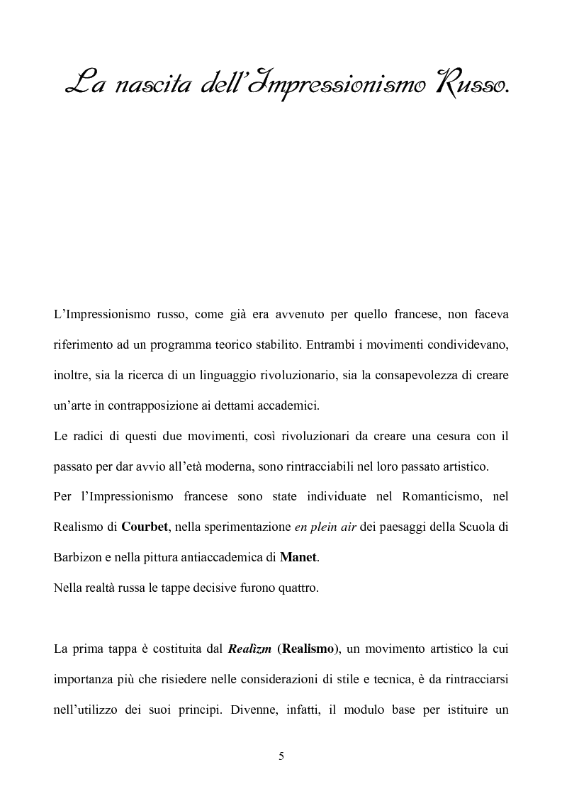 Anteprima della tesi: Impressionismo Russo, Pagina 2