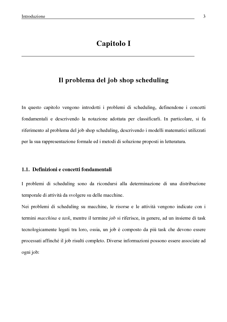 Anteprima della tesi: Algoritmi di Rollout per il problema del Job Shop Scheduling, Pagina 4