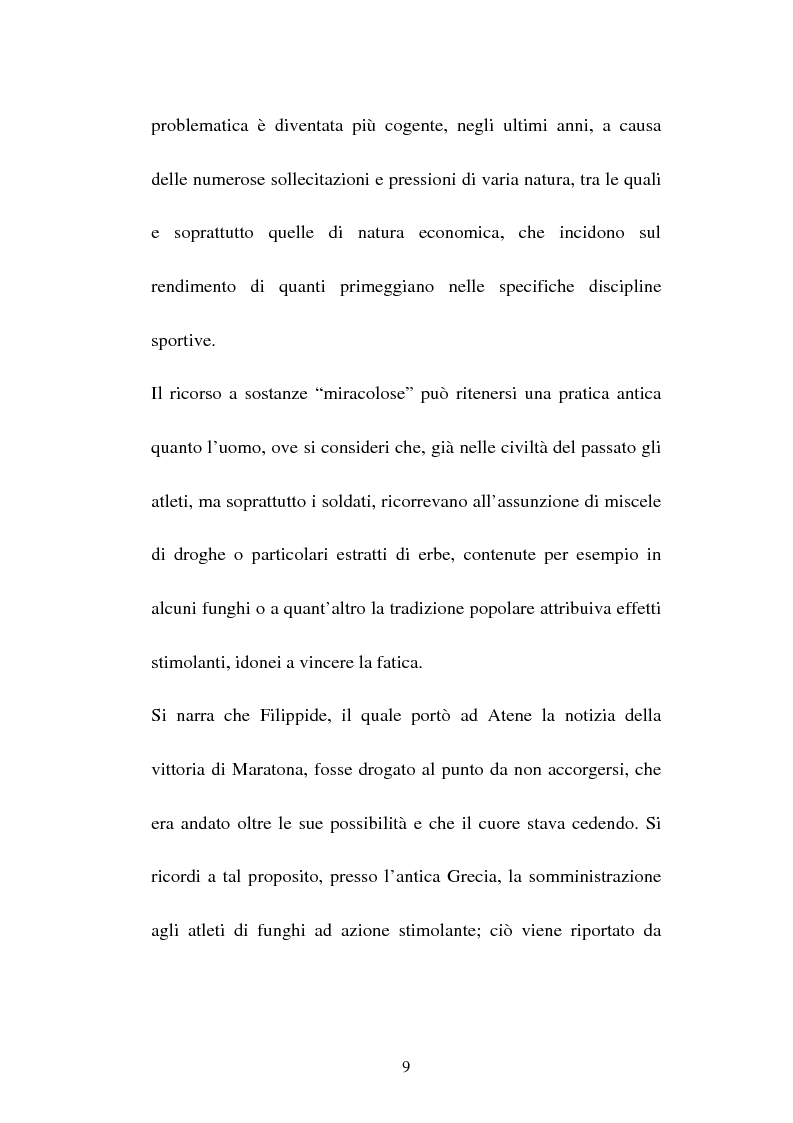 Anteprima della tesi: Attività sportiva e legislazione antidoping, Pagina 5