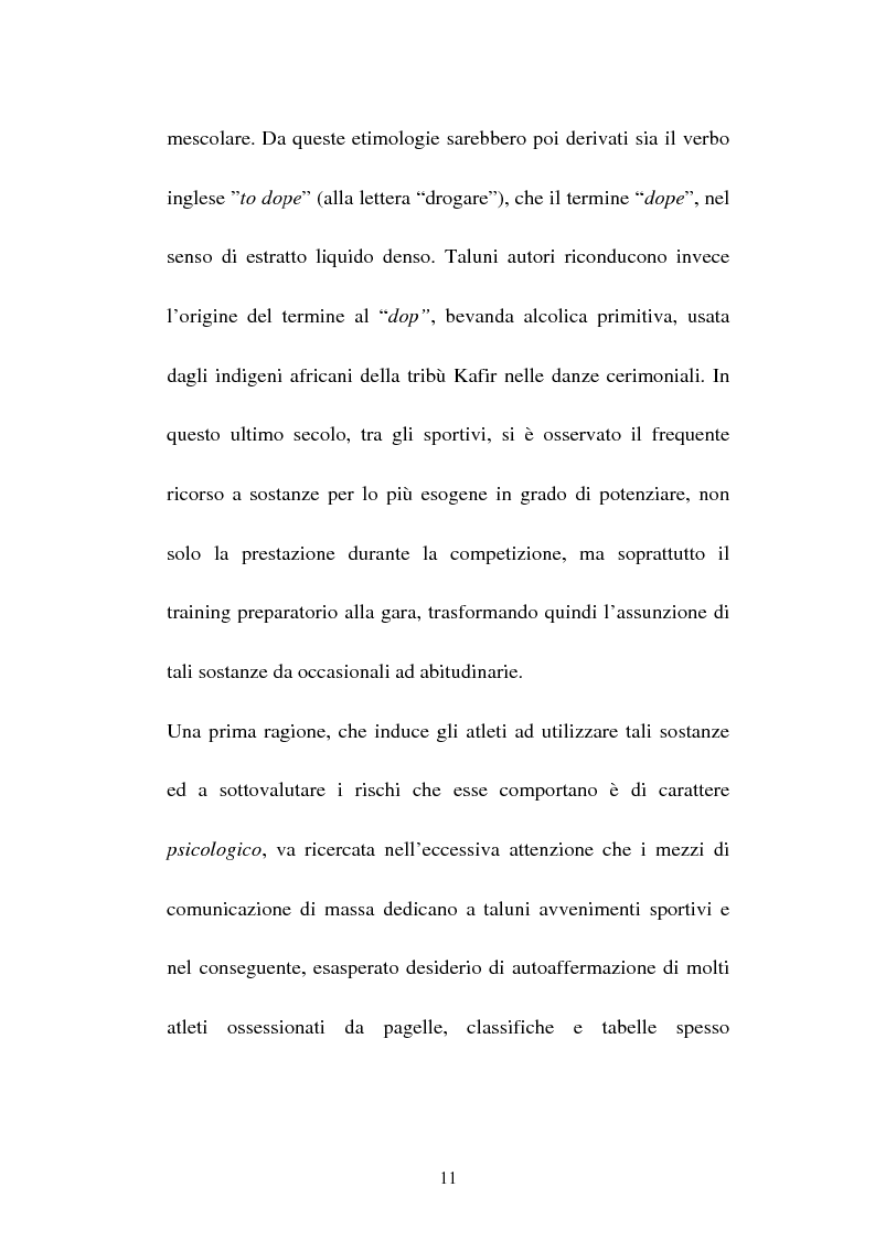 Anteprima della tesi: Attività sportiva e legislazione antidoping, Pagina 7