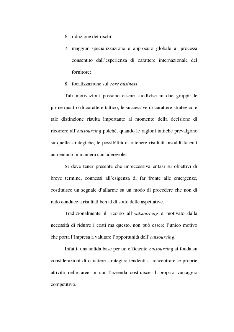 Anteprima della tesi: Outsourcing e relazioni extraorganizzative, Pagina 11