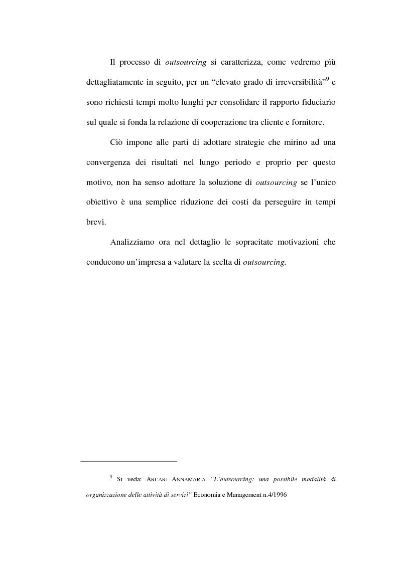 Anteprima della tesi: Outsourcing e relazioni extraorganizzative, Pagina 12