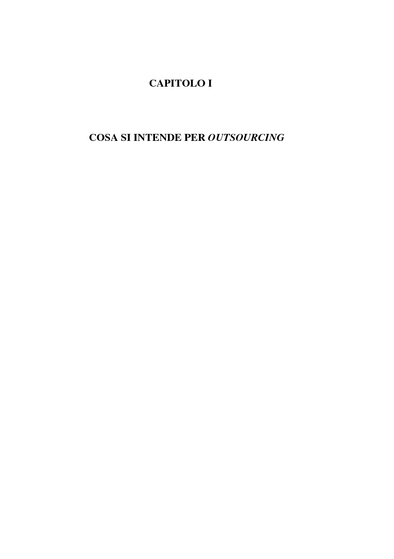 Anteprima della tesi: Outsourcing e relazioni extraorganizzative, Pagina 5