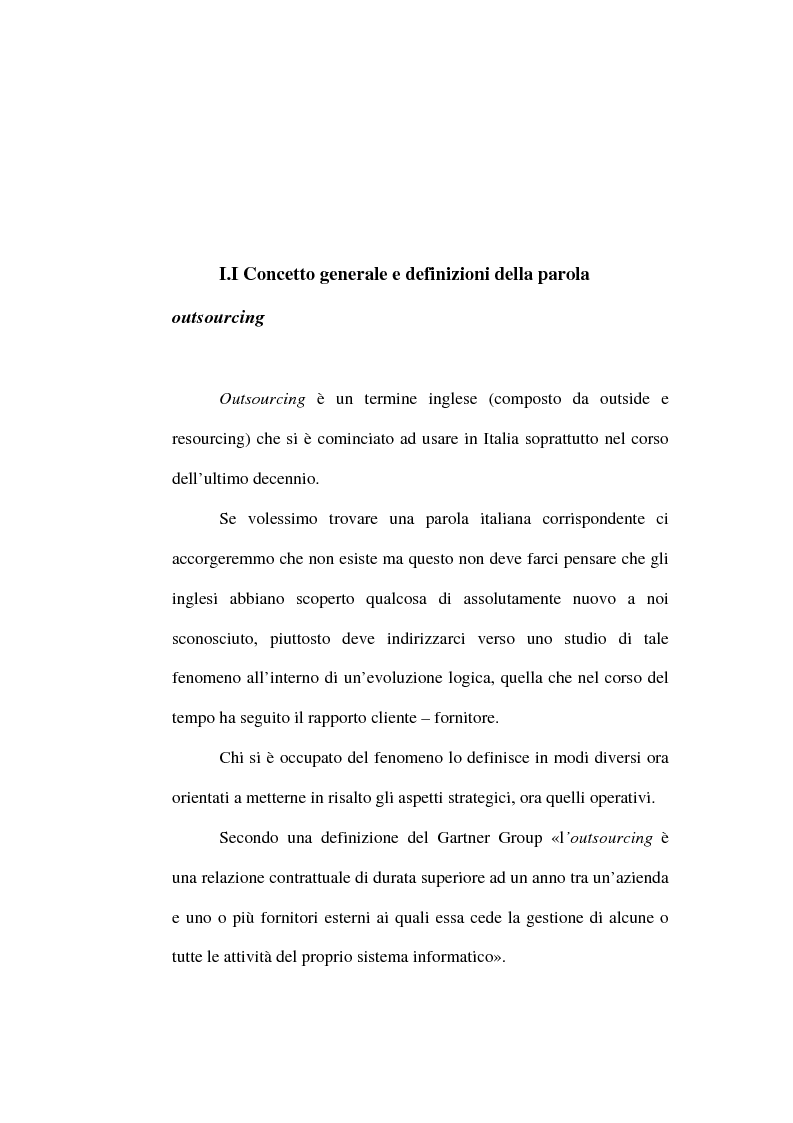 Anteprima della tesi: Outsourcing e relazioni extraorganizzative, Pagina 6