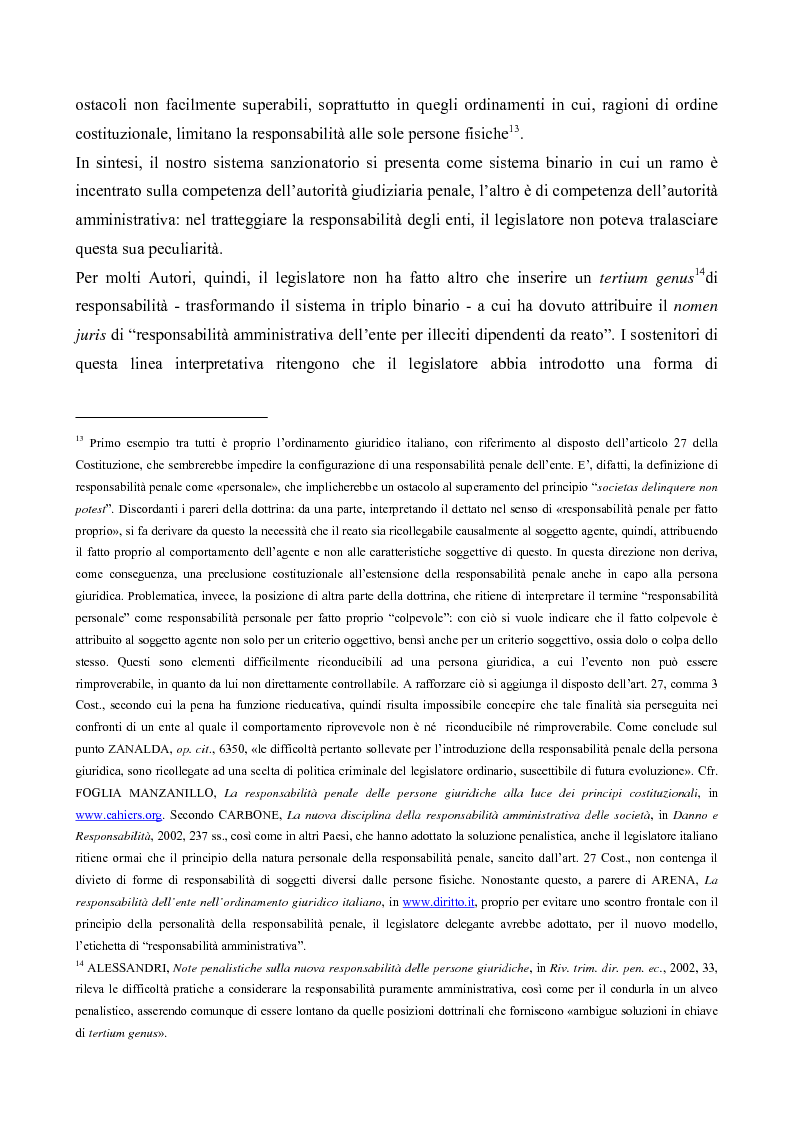 Anteprima della tesi: Il processo penale alle persone giuridiche nel d. lgs. 8 giugno 2001, n. 231, Pagina 8