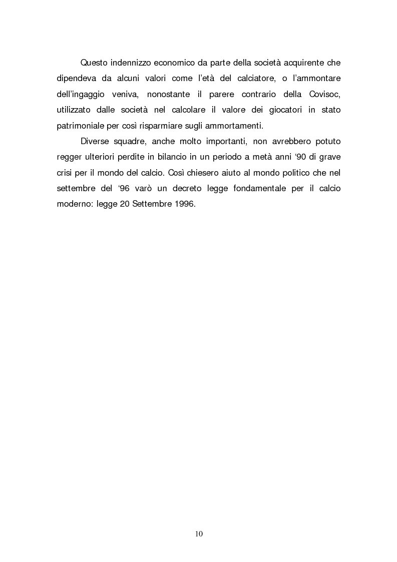 Anteprima della tesi: La quotazione in borsa di società calcistiche. Analisi del caso italiano e comparazione europea., Pagina 10