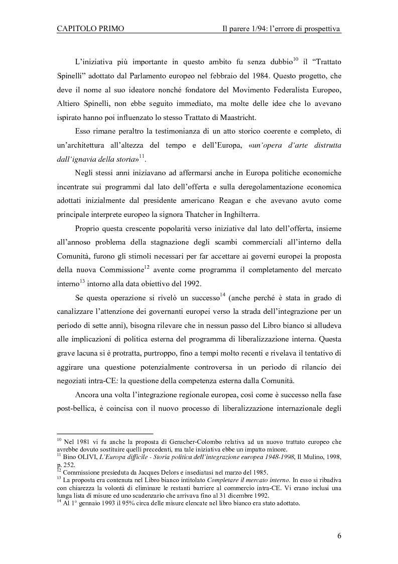 Anteprima della tesi: Profili giuridici della partecipazione della Comunità Europea all’OMC: l’evoluzione delle competenze esterne, Pagina 10