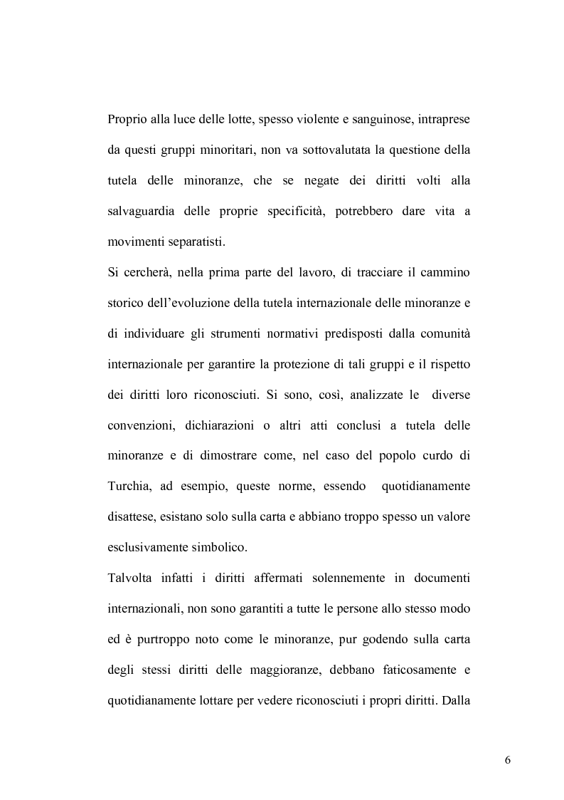 Anteprima della tesi: La tutela delle minoranze nel Diritto Internazionale, il caso dei Curdi di Turchia, Pagina 3