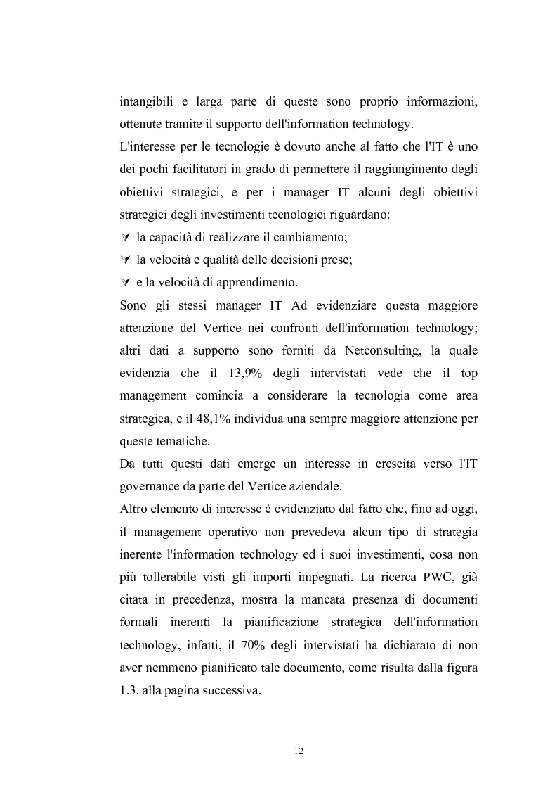 Anteprima della tesi: La metodologia COBIT come supporto del Management per l'IT Governance, Pagina 9