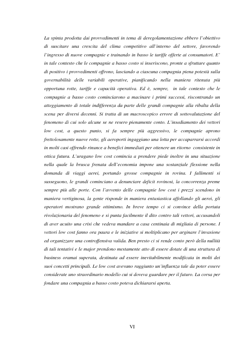 Anteprima della tesi: La recente evoluzione del mercato del trasporto aereo: il fenomeno delle Low Cost Airlines, Pagina 3
