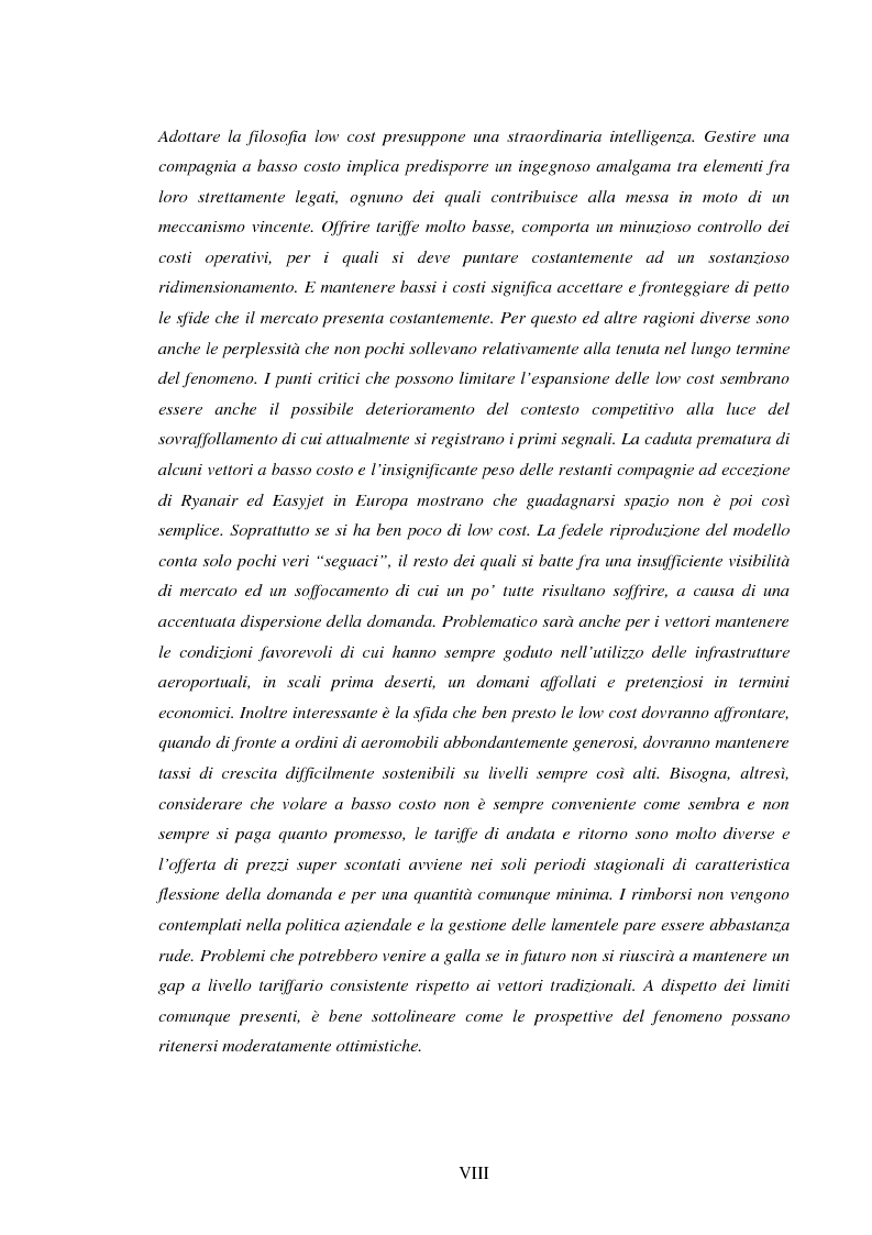 Anteprima della tesi: La recente evoluzione del mercato del trasporto aereo: il fenomeno delle Low Cost Airlines, Pagina 5