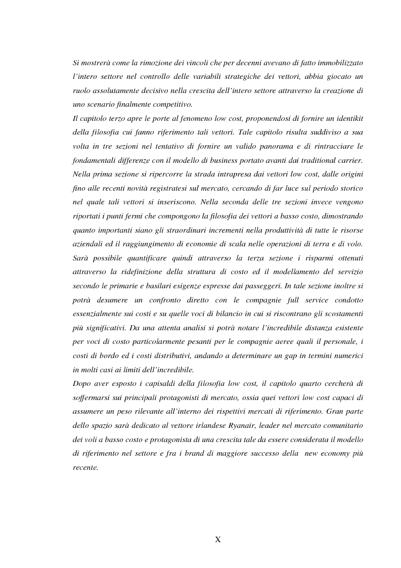 Anteprima della tesi: La recente evoluzione del mercato del trasporto aereo: il fenomeno delle Low Cost Airlines, Pagina 7