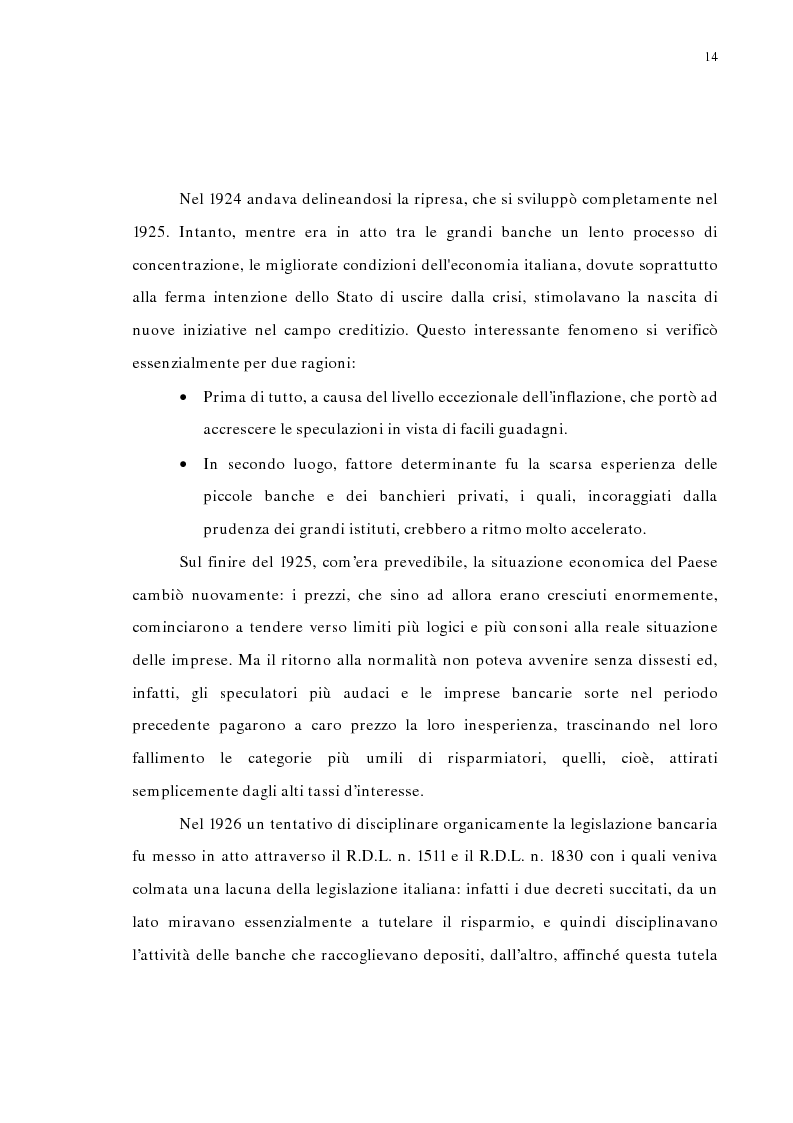 Anteprima della tesi: La concentrazione bancaria in Italia: analisi del processo di evoluzione storica in rapporto alle realtà economiche di altri paesi, Pagina 10