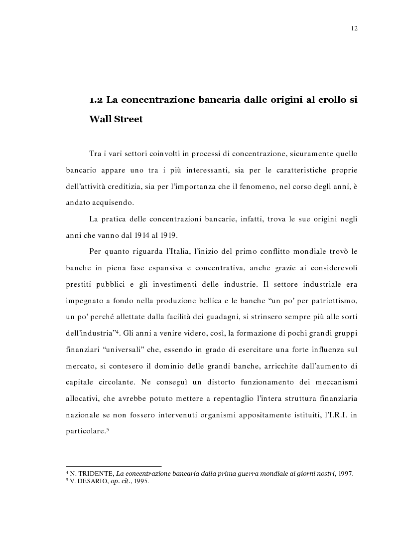 Anteprima della tesi: La concentrazione bancaria in Italia: analisi del processo di evoluzione storica in rapporto alle realtà economiche di altri paesi, Pagina 8