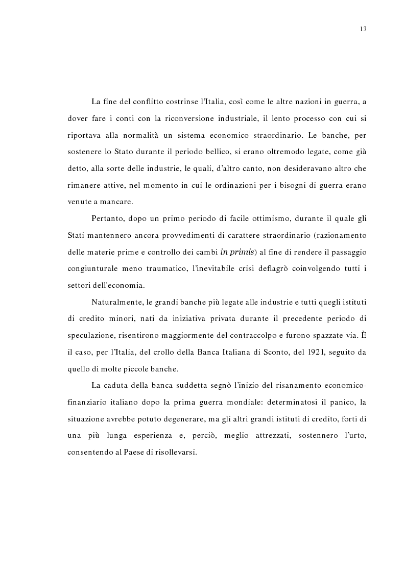 Anteprima della tesi: La concentrazione bancaria in Italia: analisi del processo di evoluzione storica in rapporto alle realtà economiche di altri paesi, Pagina 9