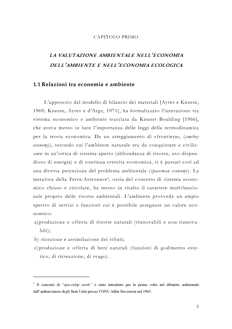 Anteprima della tesi: Il Valore Economico Totale. Rassegna critica e un esempio di applicazione: la fauna selvatica., Pagina 5