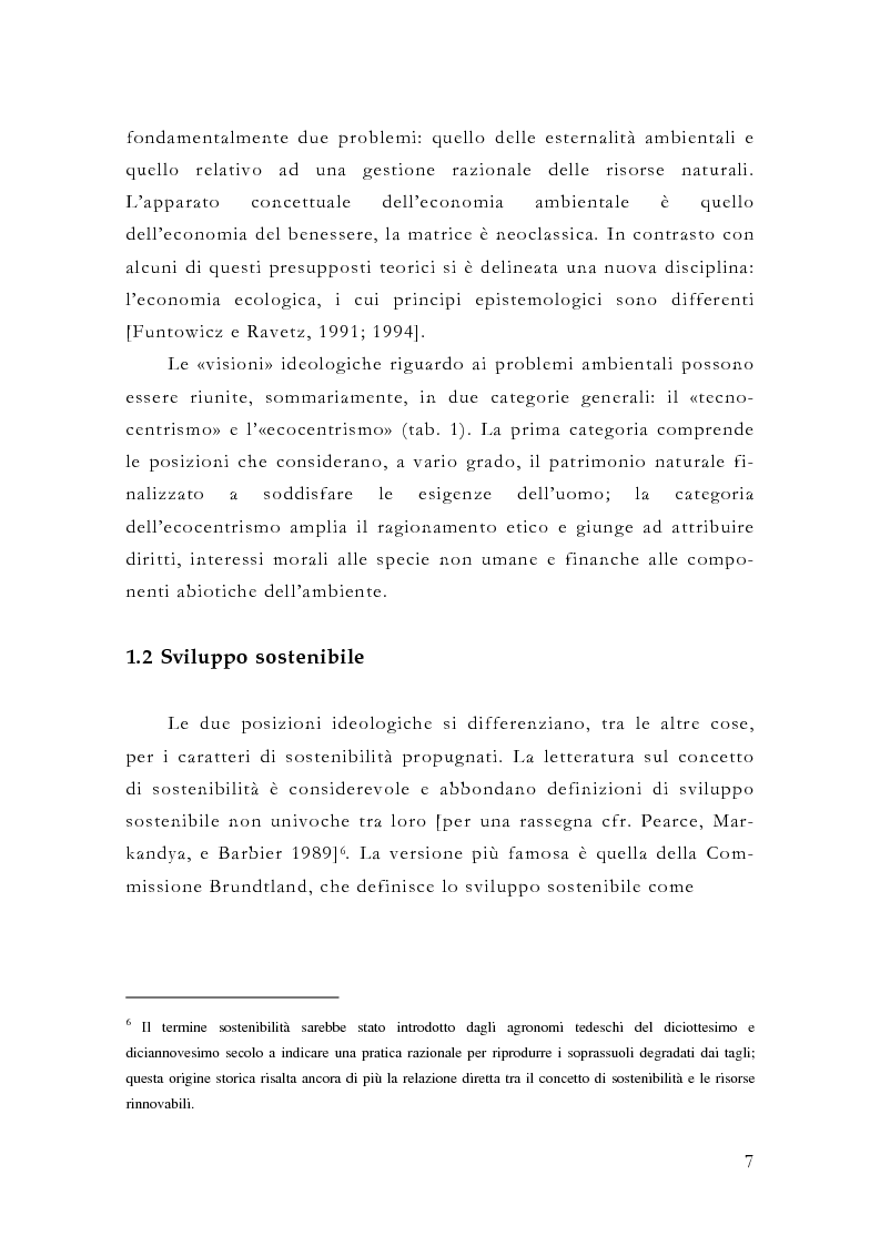 Anteprima della tesi: Il Valore Economico Totale. Rassegna critica e un esempio di applicazione: la fauna selvatica., Pagina 7