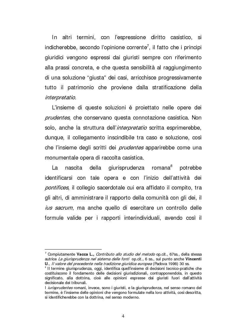 Anteprima della tesi: L'elaborazione casistica del diritto: esperienza romana ed anglosassone, Pagina 4
