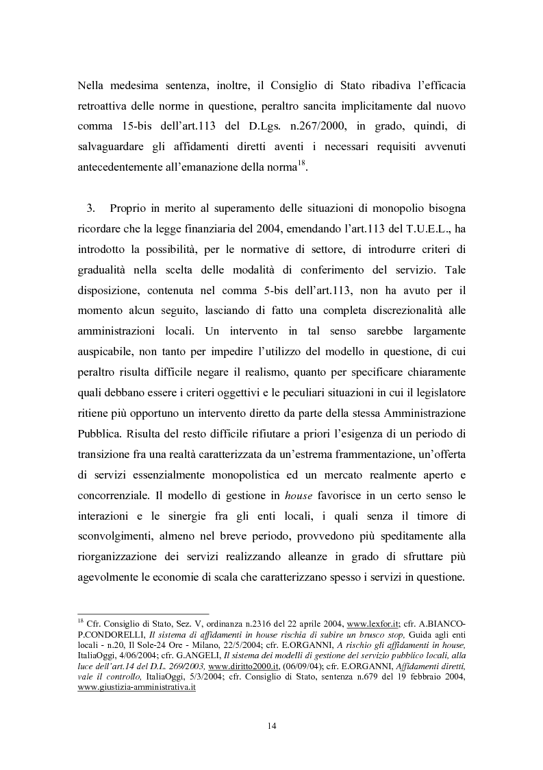 Anteprima della tesi: Le politiche di liberalizzazione e privatizzazione dei servizi pubblici locali. Il caso della Regione Marche., Pagina 14