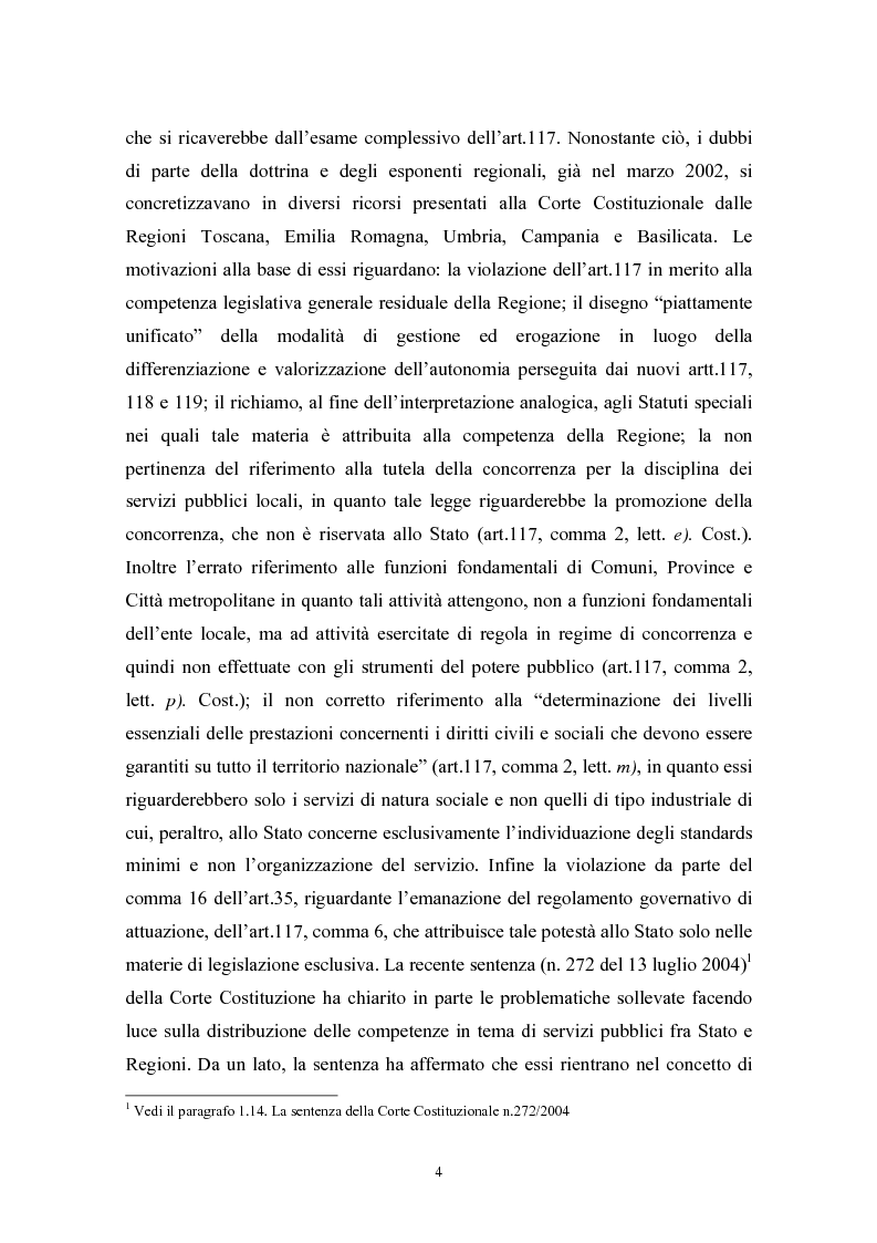 Anteprima della tesi: Le politiche di liberalizzazione e privatizzazione dei servizi pubblici locali. Il caso della Regione Marche., Pagina 4