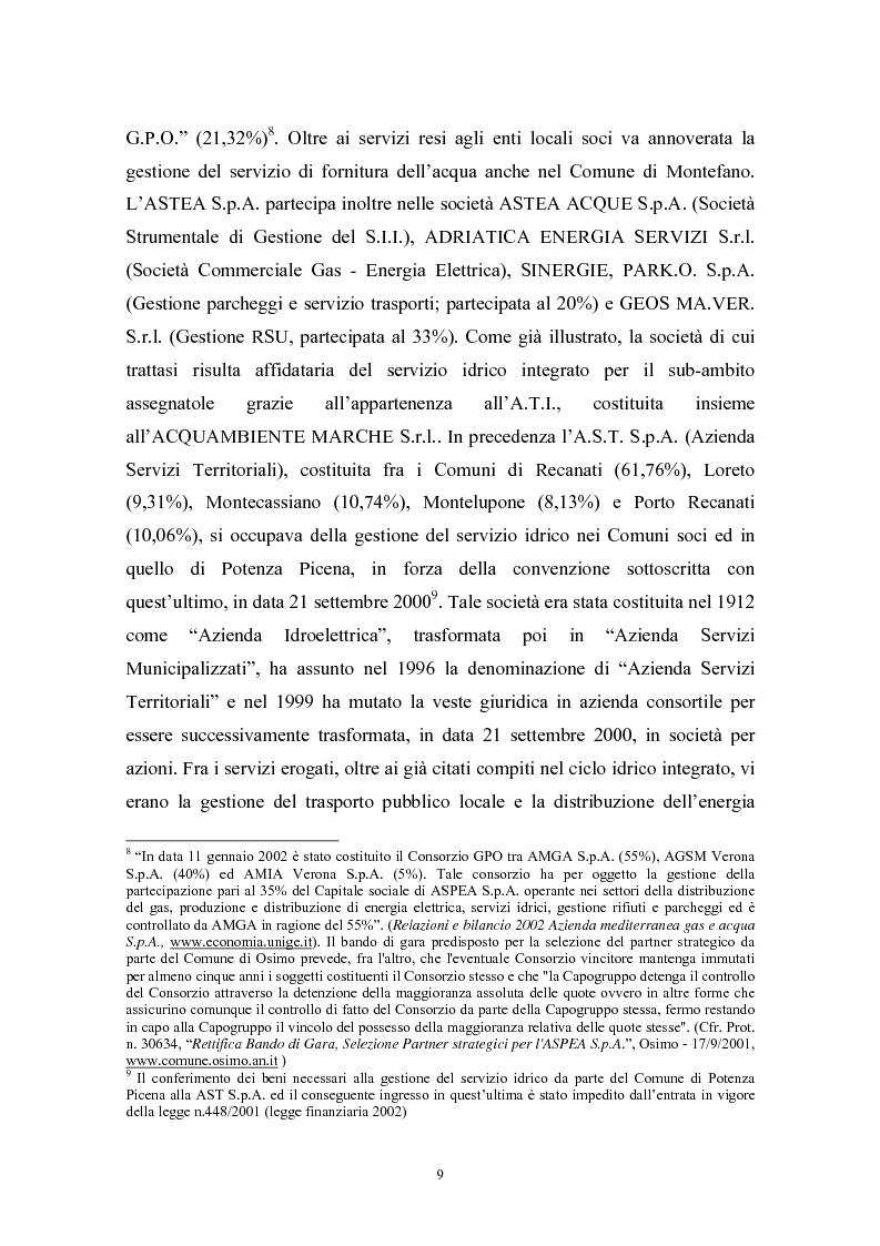 Anteprima della tesi: Le politiche di liberalizzazione e privatizzazione dei servizi pubblici locali. Il caso della Regione Marche., Pagina 9