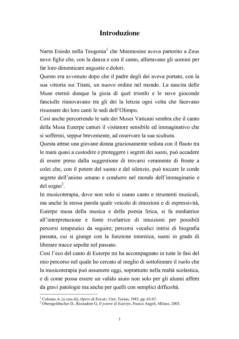 Anteprima della tesi: Progetti didattico-educativi al suono in alcune scuole elementari dell'Emilia Romagna, Pagina 3