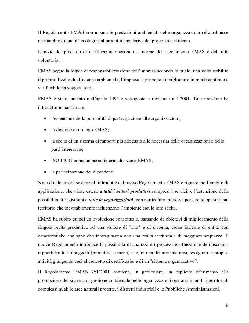 Anteprima della tesi: Il Regolamento Emas II e la certificazione ambientale territoriale applicata al turismo: Il Polo Turistico di Bibione – San Michele al Tagliamento, Pagina 4