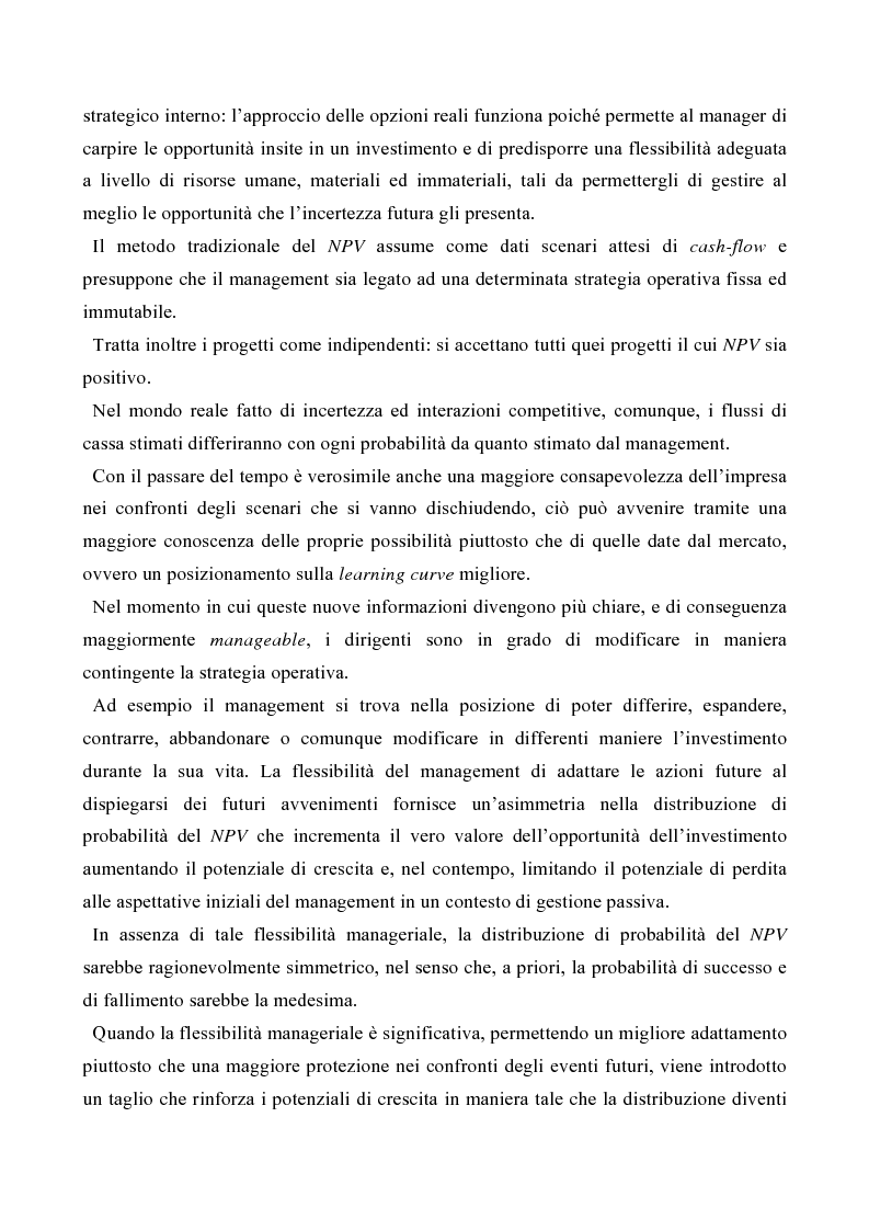 Anteprima della tesi: Le opzioni reali nelle problematiche di gestione, Pagina 6