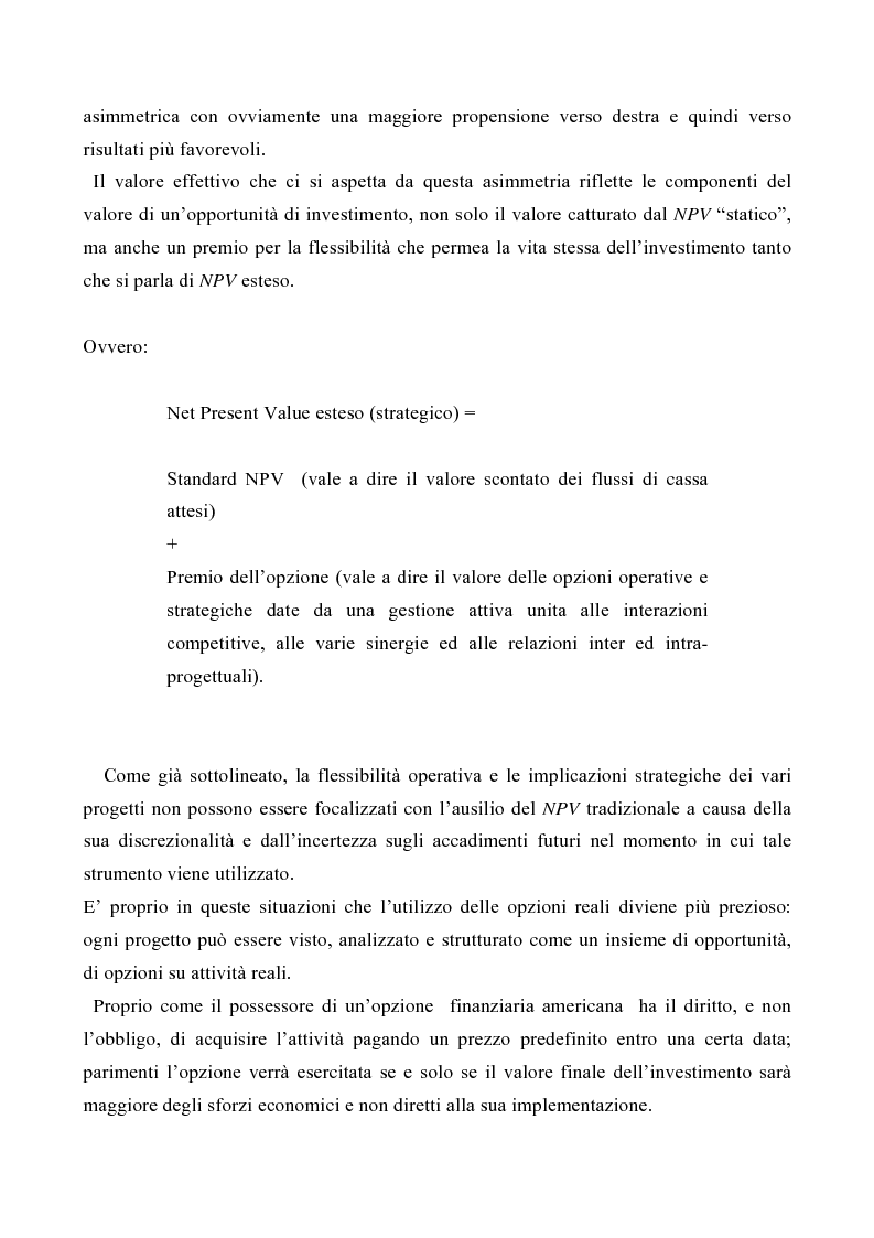 Anteprima della tesi: Le opzioni reali nelle problematiche di gestione, Pagina 7