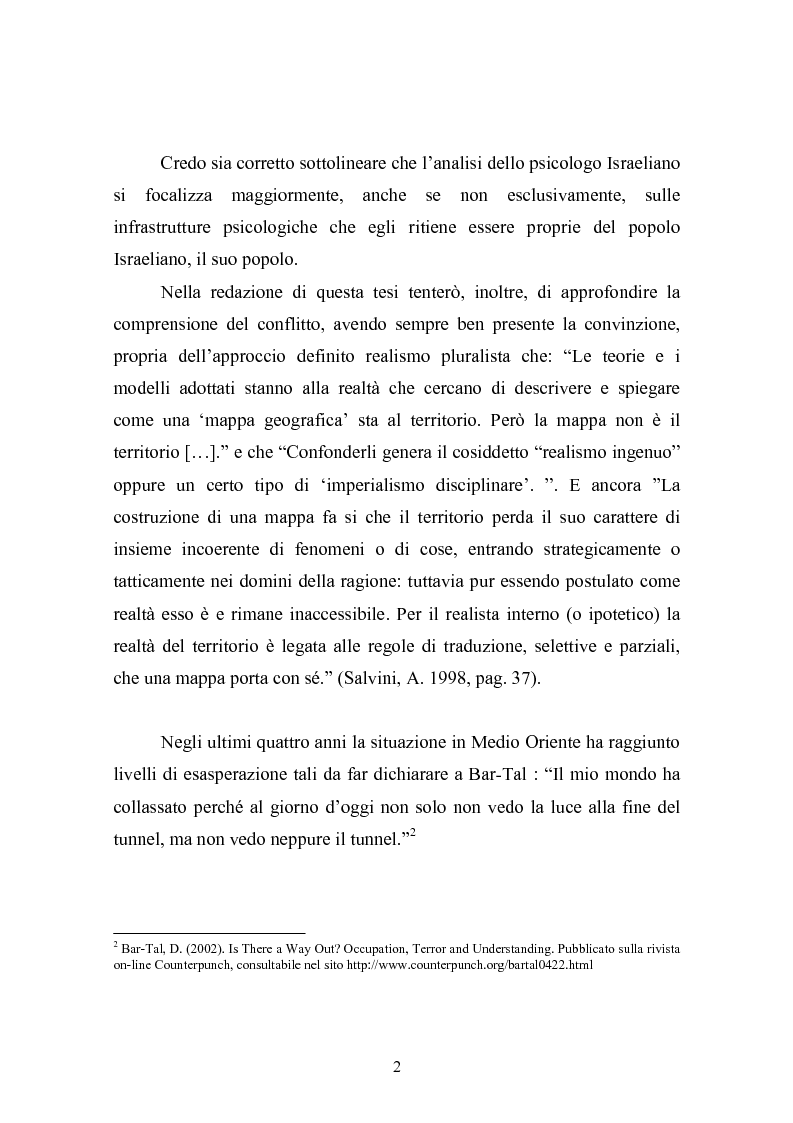 Anteprima della tesi: Il conflitto Israelo-Palestinese: la prospettiva psicologica di Daniel Bar-Tal, Pagina 2