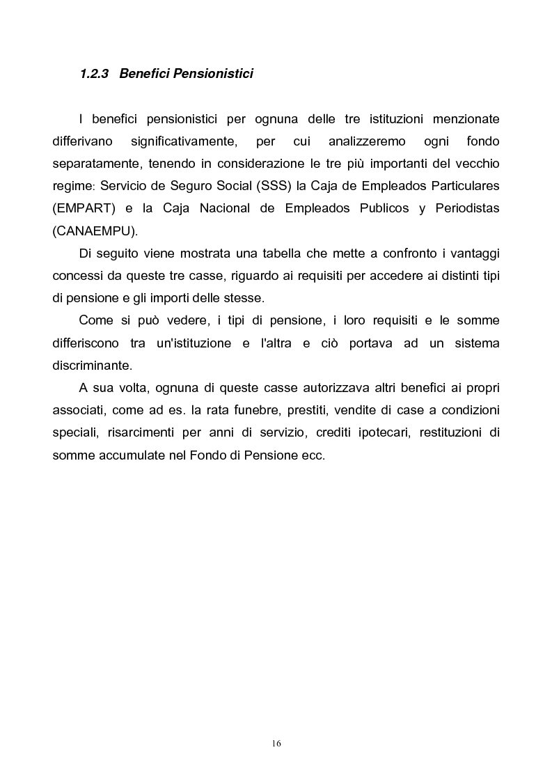 Anteprima della tesi: La riforma del sistema pensionistico cileno ed i risultati di gestione dei fondi pensione, Pagina 9
