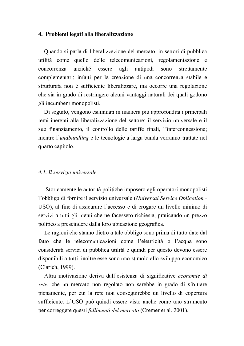 Anteprima della tesi: Liberalizzazione del mercato delle telecomunicazioni: evoluzione e andamento dei prezzi, Pagina 15