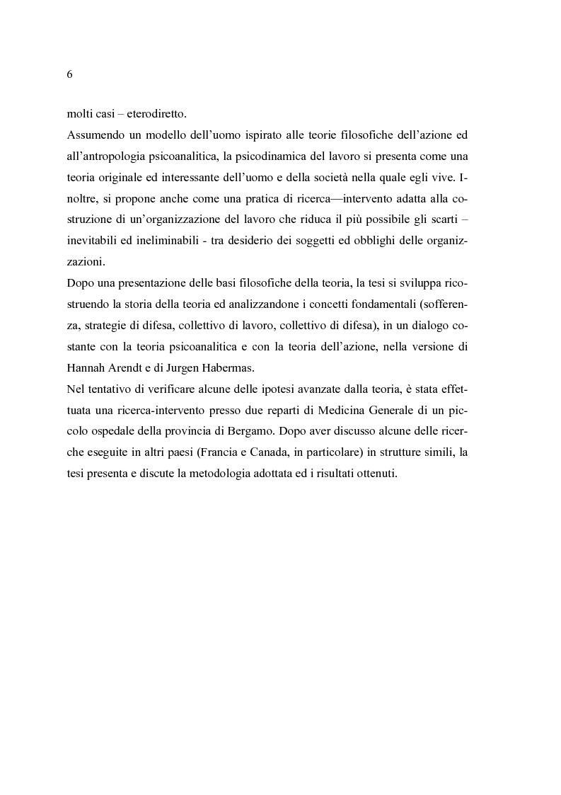 Anteprima della tesi: Analisi psicodinamica delle situazioni di lavoro: uno studio di caso presso un ospedale della provincia di Bergamo, Pagina 2