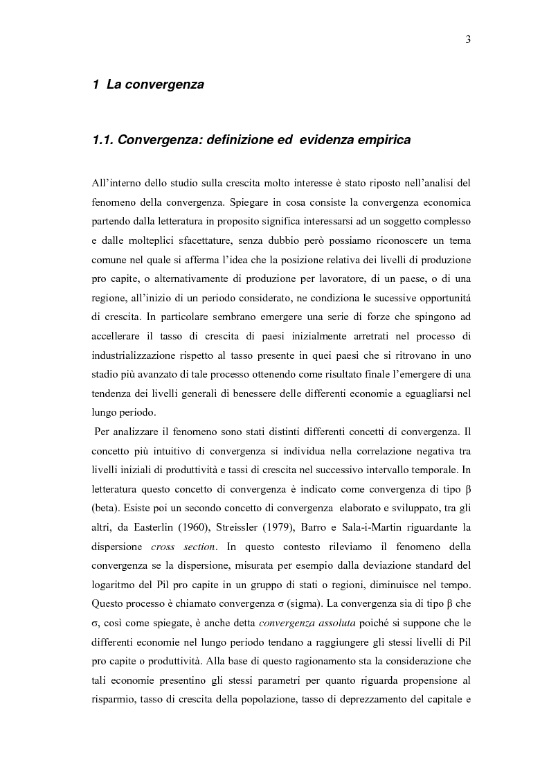Anteprima della tesi: Convergenza e cambiamento strutturale. Teoria ed evidenza empirica per i paesi dell’est Europa, Pagina 3