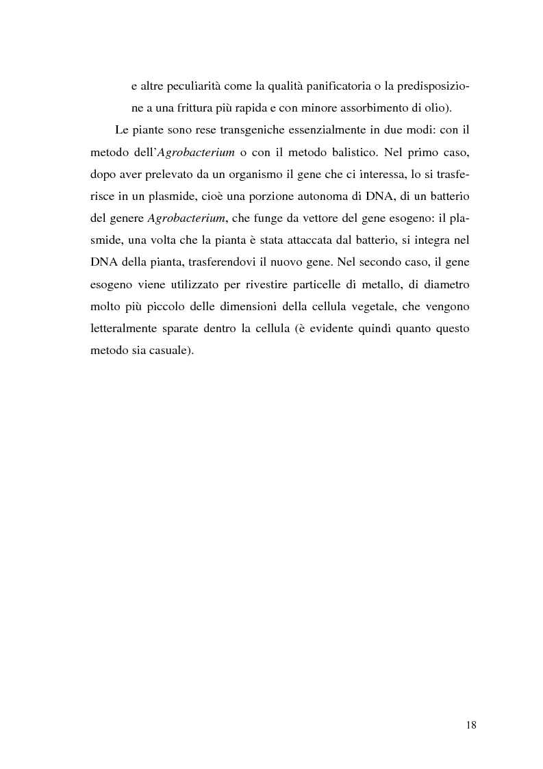 Anteprima della tesi: Il contributo delle biotecnologie avanzate in agricoltura: qualità, sicurezza e mercato degli Organismi Geneticamente Modificati, Pagina 13