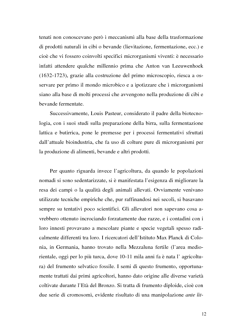 Anteprima della tesi: Il contributo delle biotecnologie avanzate in agricoltura: qualità, sicurezza e mercato degli Organismi Geneticamente Modificati, Pagina 7