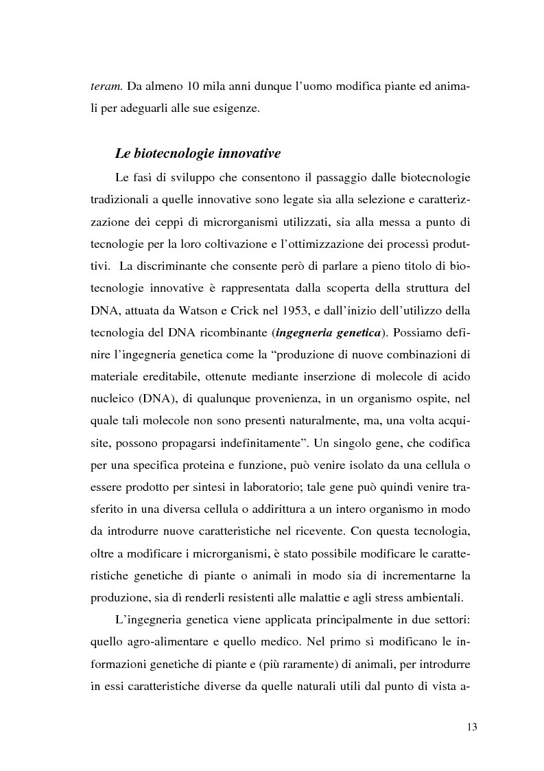 Anteprima della tesi: Il contributo delle biotecnologie avanzate in agricoltura: qualità, sicurezza e mercato degli Organismi Geneticamente Modificati, Pagina 8